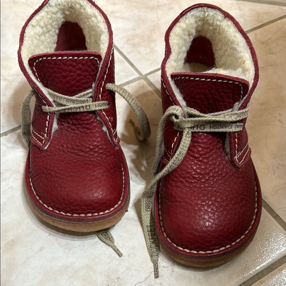 Danish boots co Duckfeet Grena in Red sz 37 wool lined